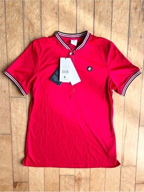 Cross Sportswear NEW Flame Scarlet Half-Zip Performance Polo Shirt Size Large